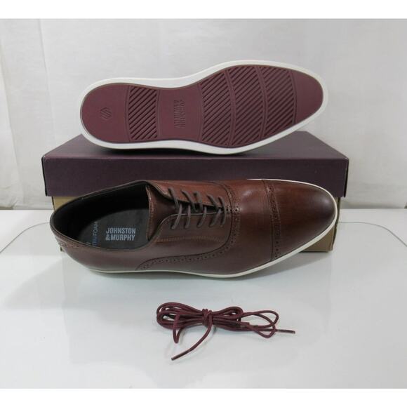Men\'s Johnston and Murphy Brody Size 10 M Cap Toe Lace Up Oxford Sneakers Brown main image 12